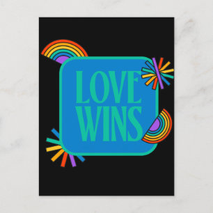 Cartão Postal Orgulho, amor ganha. lgbt gay arco-íris