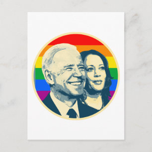 Cartão Postal Orgulho Arco-íris Biden Harris