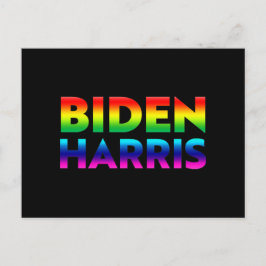 Cartão Postal Orgulho "Biden Harris" lgbtq lgbt cores do arco-ír