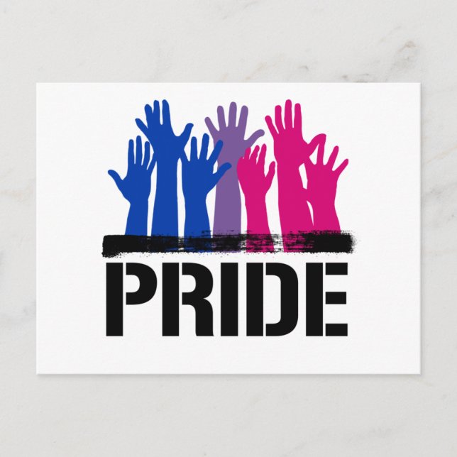 Cartão Postal Orgulho Bissexual Juntos (Frente)