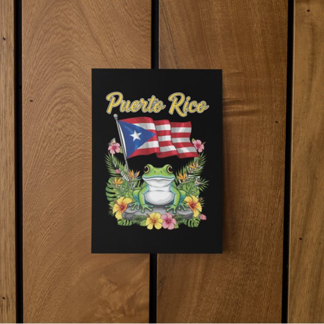 Cartão Postal Orgulho Boricua Sapo Porto Rico Coquí (Puerto Rico Coquí Frog Boricua Pride Postcard)