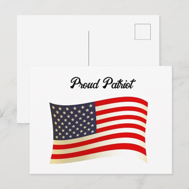 Cartão Postal Orgulho da bandeira Patriota Americana, Dia da Ind (Frente/Verso)