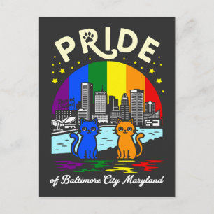Cartão Postal Orgulho da Cidade de Baltimore Maryland Bandeira A
