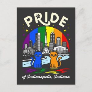 Cartão Postal Orgulho de Indianapolis Cidade Indiana Gatos Arco-