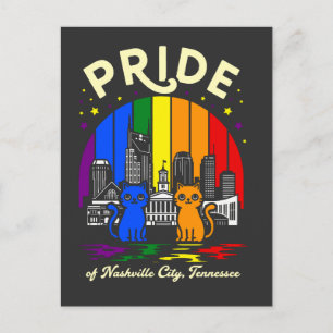 Cartão Postal Orgulho de Nashville Cidade Tennessee Gatos Arco-í