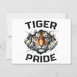Cartão Postal Orgulho de Tigre Time Esportivo Escolar Retro Tigr