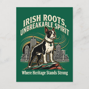 Cartão Postal Orgulho do Patrimônio Irlandês do Boston Terrier