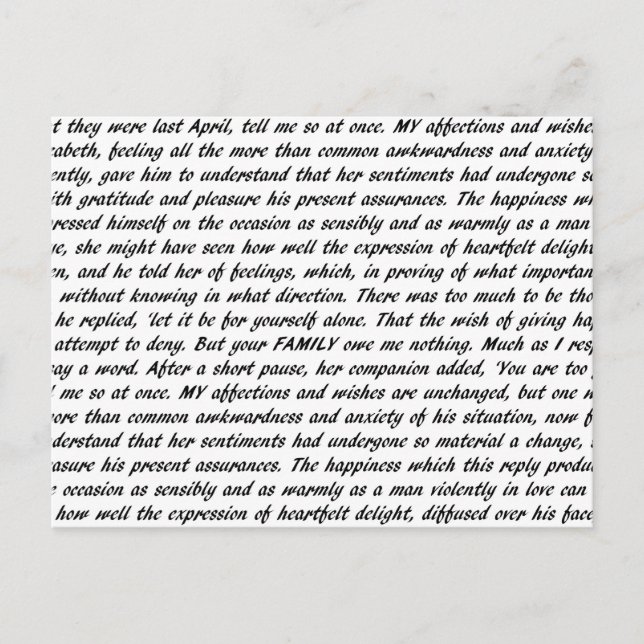 Cartão Postal Orgulho e Preconceito (Frente)