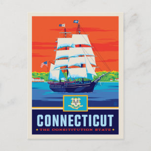 Cartão Postal Orgulho Estatal Connecticut