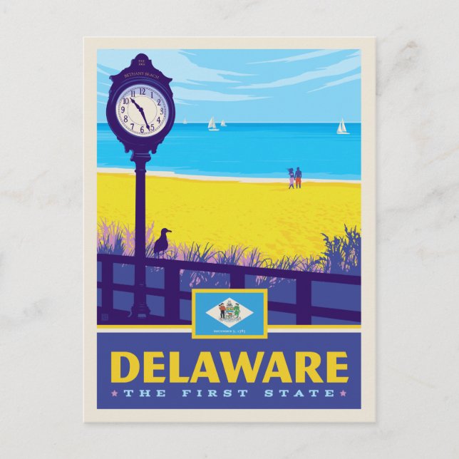 Cartão Postal Orgulho Estatal | Delaware (Frente)