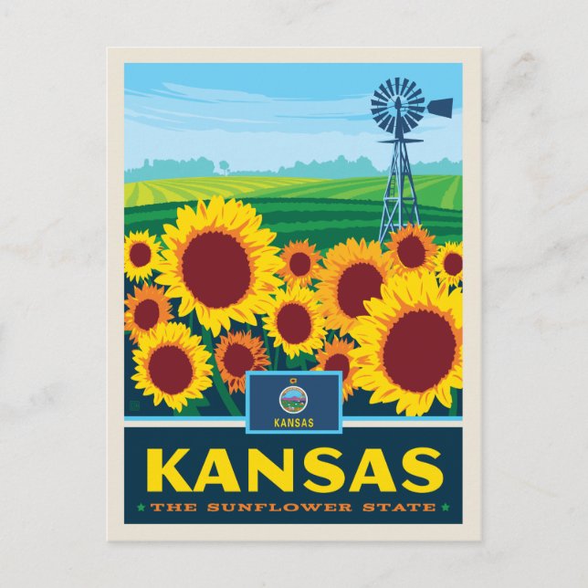 Cartão Postal Orgulho Estatal | Kansas (Frente)