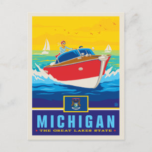 Cartão Postal Orgulho Estatal Michigan