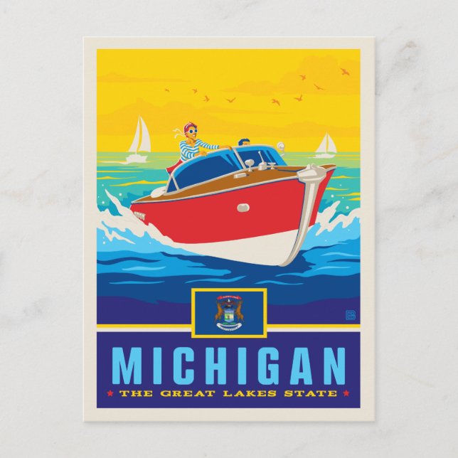 Cartão Postal Orgulho Estatal | Michigan (Frente)