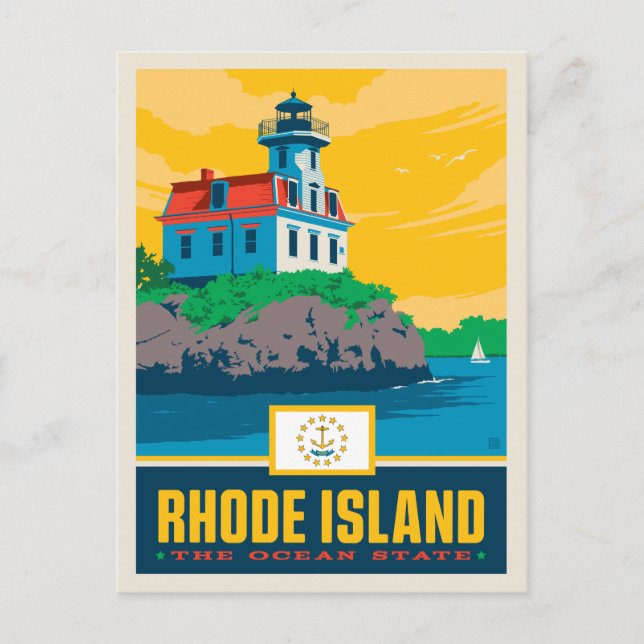 Cartão Postal Orgulho Estatal | Rhode Island (Frente)