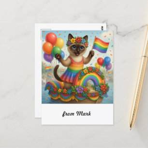 Cartão Postal Orgulho Gato - Peitos LGBTQ inspirados em Gato