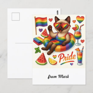 Cartão Postal Orgulho Gato - Peitos LGBTQ inspirados em Gato