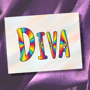 Cartão Postal ORGULHO GAY DIVA Sinalizador arco-íris Fabuloso LG