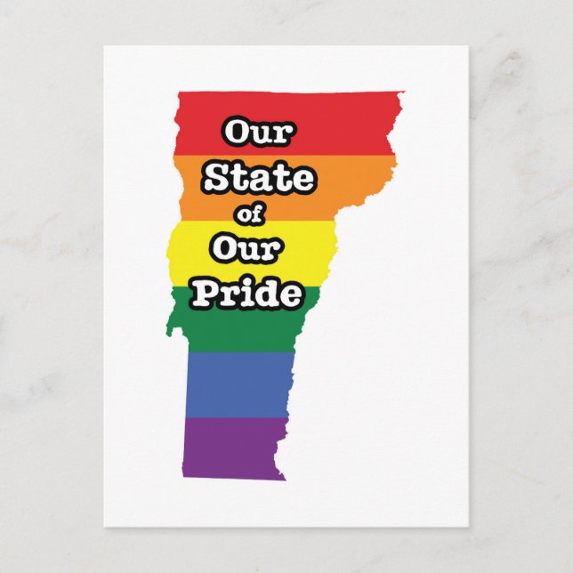 Cartão Postal Orgulho Gay do Estado | Vermont (Frente)