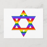 Cartão Postal Orgulho gay do Rainbow Star personalizável de Davi<br><div class="desc">Orgulho gay do Rainbow Star personalizável de David</div>