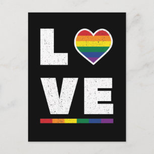 Cartão Postal Orgulho gay LGBTQ Sinalizador Distúrbio do Amor Gr