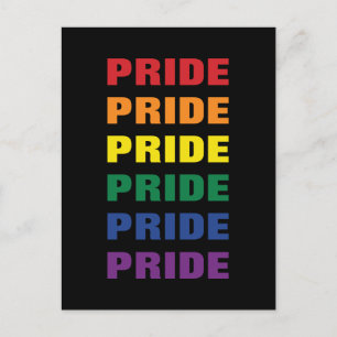 Cartão Postal Orgulho Gay LGBTQ Texto Repetido Personalizável