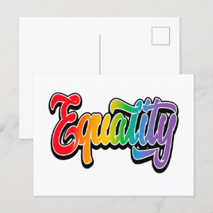 Cartão Postal Orgulho LGBT Arco-Íris Igualdade de Sinalizador