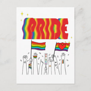 Cartão Postal Orgulho LGBT+. Orgulho do amor queer-gay. 