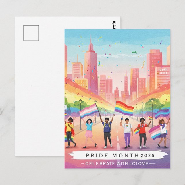 Cartão Postal "Orgulho Mês 2025 - Celebrar Com Amor" (Frente/Verso)