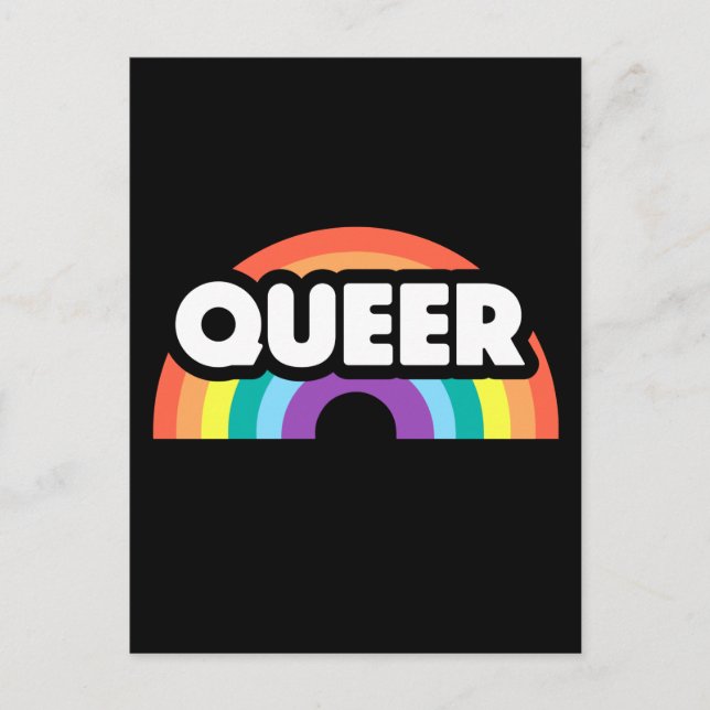 Cartão Postal orgulho - O amor do arco-íris queer é amor. (Frente)