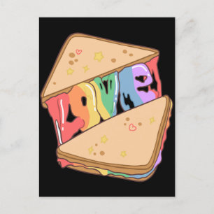 Cartão Postal Orgulho. O amor é o amor. Amor bonito. Gay arco-ír