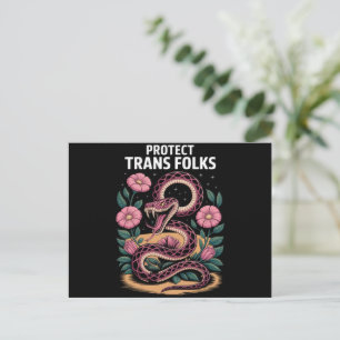 Cartão Postal Orgulho Trans Retro Direito Trans Proteger Pessoas