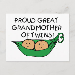 Cartão Postal orgulhosa Bisavó Twin Pod