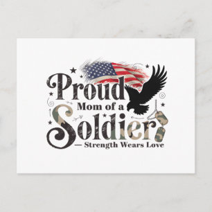 Cartão Postal Orgulhosa Mãe Militar Orgulho do Soldado Arte