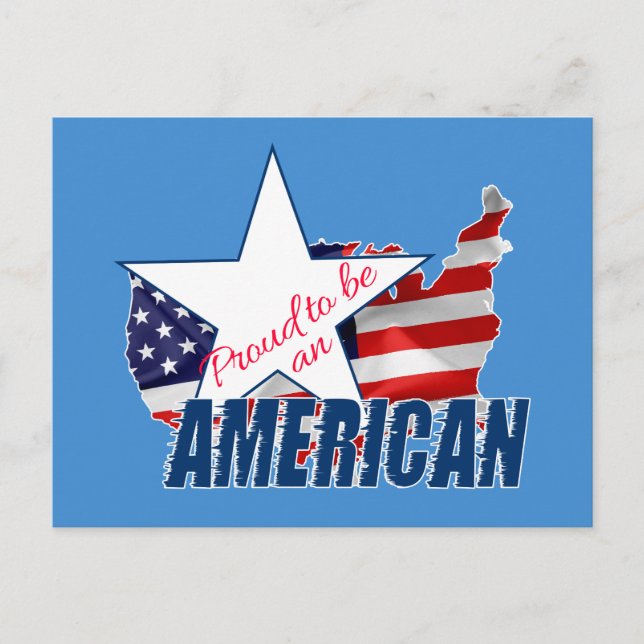 Cartão Postal Orgulhoso de ser americano (Frente)