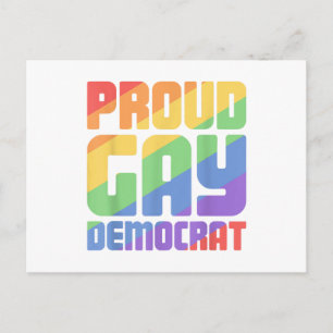 Cartão Postal Orgulhoso Democrata Gay Engraçado LGBT