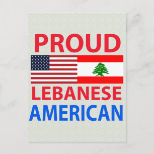 Cartão Postal Orgulhoso Libanês Americano