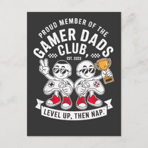 Cartão Postal Orgulhoso Membro do Clube dos Pais Gamer Nível Aci