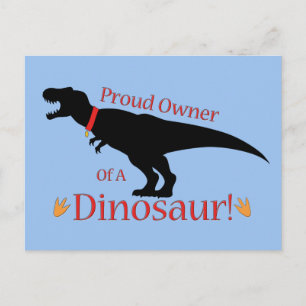 Cartão Postal Orgulhoso proprietário de um dinossauro