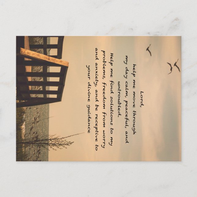 Cartão Postal Orientação de Paz de Prayer Serenity (Frente)