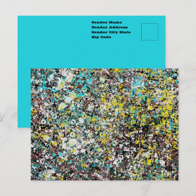 Cartão Postal Orientado para o Amante do Design de Arte Abstrata (Frente/Verso)