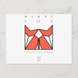 Cartão Postal origami fox
