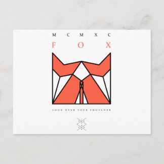 Cartão Postal origami fox