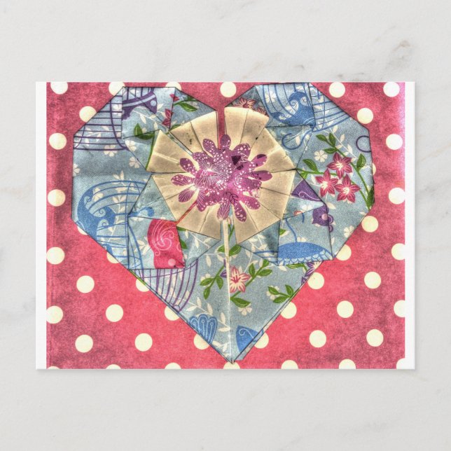 CARTÃO POSTAL ORIGAMI HEART JAPONÊS ART (Frente)