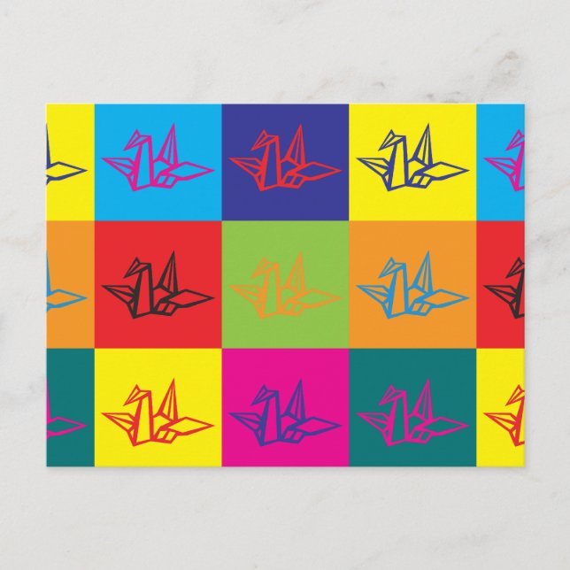 Cartão Postal Origami Pop Art (Frente)