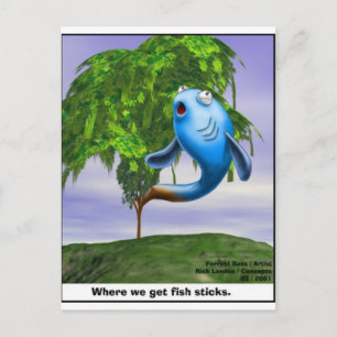Cartão Postal Origem dos Peixes Camisetas e presentes engraçados