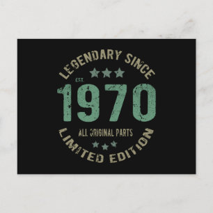 Cartão Postal Original Desde 1970 Presente de Aniversário Lenda 
