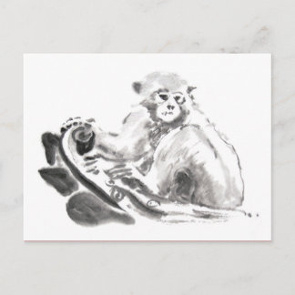 Cartão Postal Original do Ano do Macaco do Zodíaco
