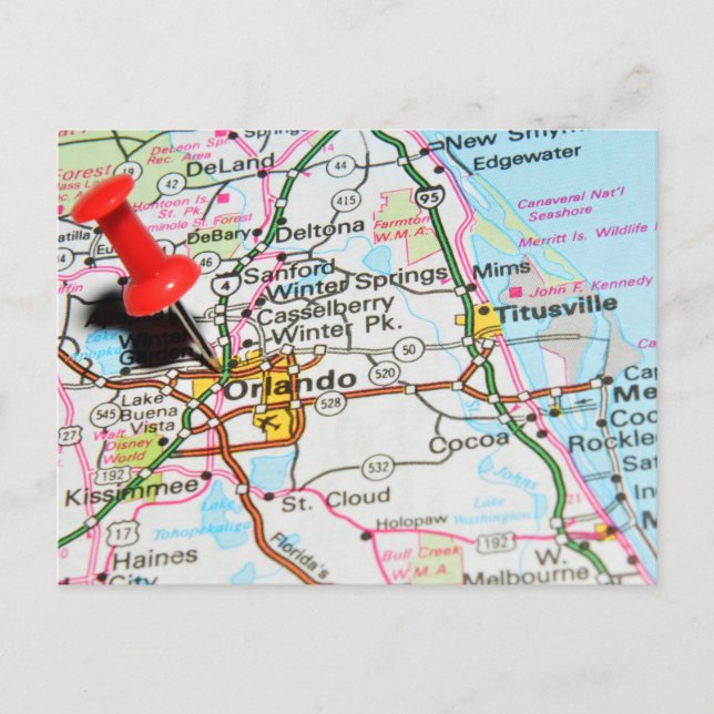 Cartão Postal Orlando, Flórida (Frente)