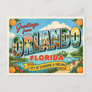 Cartão Postal Orlando Flórida Viagem Antiga