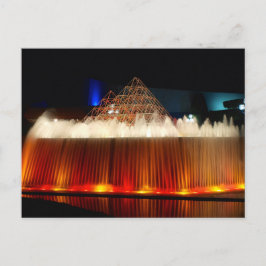 Cartão Postal Orlando Theme Park Fountain acendeu à noite